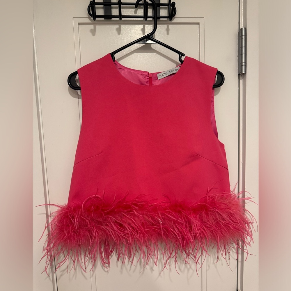 Pink Feather Top